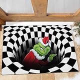WPOYM Room Decoration Doormat,3D Illusion Floor Mat Non-Slip Door Mats (Black, 50x80 CM)