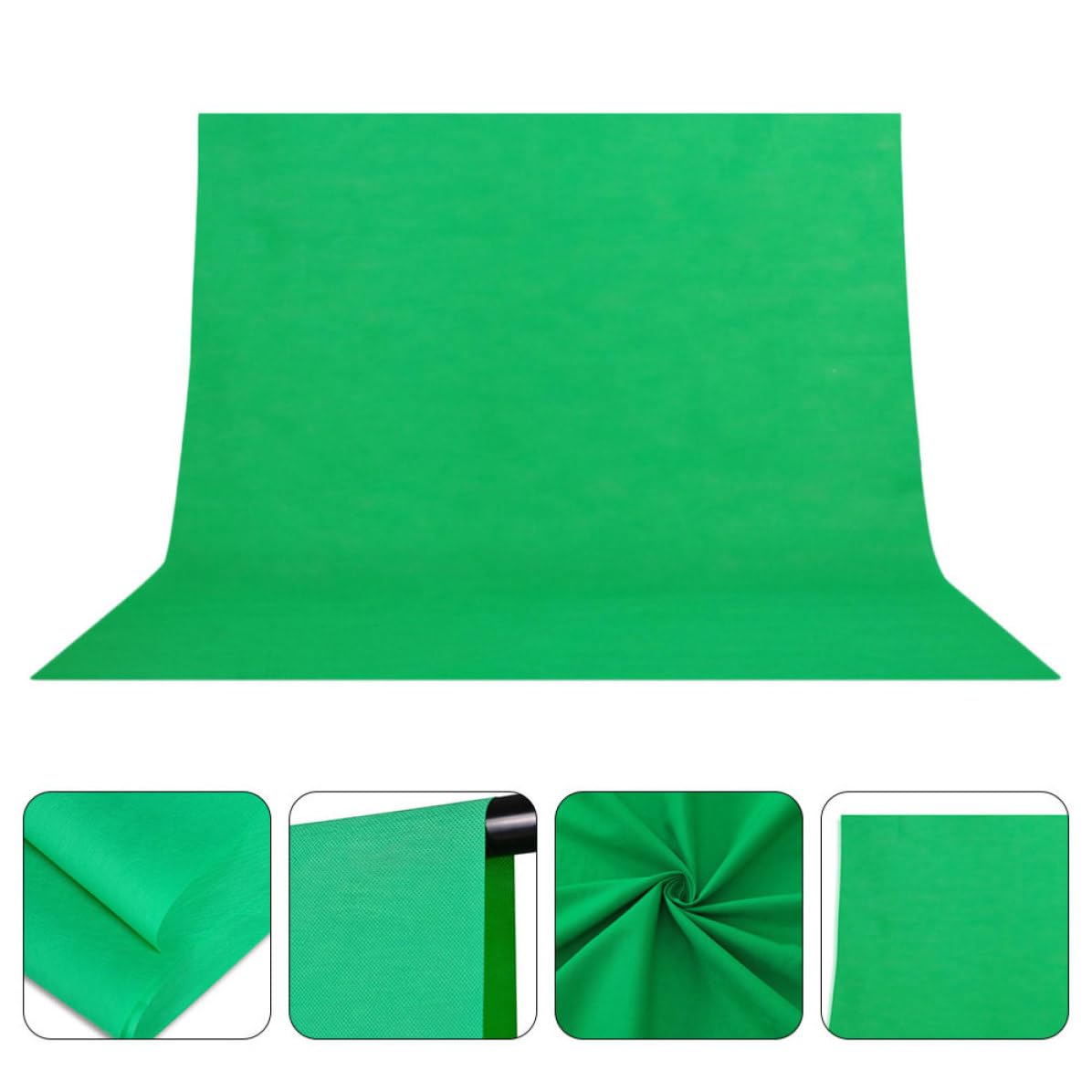 FRCOLOR Fondo de Fotografía Verde de Tela Suave Acabado Mate de 2.1x1.6m para Videos Educativos y Grabaciones en Espacio de Video