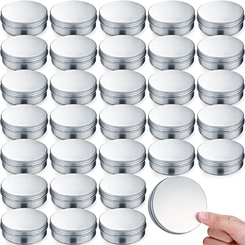 100 Pack Metal Tins 4 oz Aluminum Containers Screw Top Round Tin Cans with Lids for Cosmetic Lip Balm DIY Salves Candles Wax (Silver)