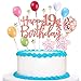 Ouceanwin Dekoracja na tort Happy Birthday dekoracja na ciasto 19. urodziny dziewczynka, topper Happy 19th Birthday, Glitter Cake Topper gwiazdy z konfetti, balony na tort urodzinowy dekoracja 19 lat dzieci