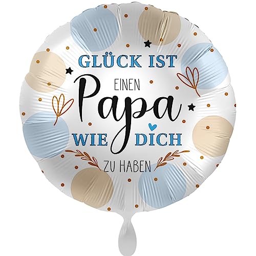 Folienballon Glück ist einen Papa wie Dich zu haben Ballon für Papa Geschenk zum Geburtstag, Vatertag Geschenk für Vater, Made in Germany, Helium geeignet