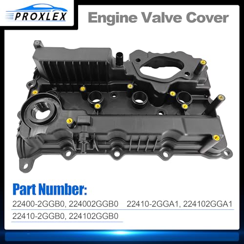 Image of 224002GGB0 Engine Valve Cover with Gasket Compatible with Kia Optima 16-20 Sorento 16-20 Sportage 17-22 Stinger 15-20 Hyundai Sonata Santa Fe 2015-2020 Replaces# 22400-2GGB0