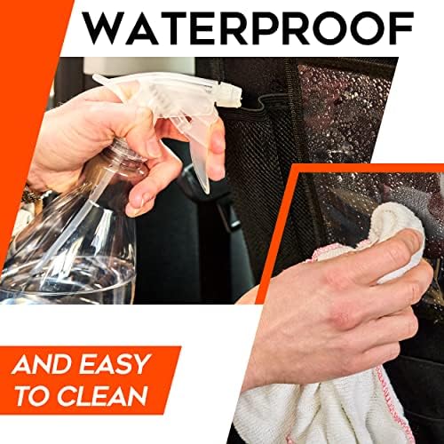 Backseat Car Organizer For Kids, 1Pcs Car Back Seat Organizer with 6 Mesh 3 Storage Pockets and 2 Headrest Hooks for Car Accessories, Easy to Clean Foldable Car seat Organizer with tablet holder 4 Backseat Car Organizer For Kids, 1Pcs Car Back Seat Organizer with 6 Mesh 3 Storage Pockets and 2 Headrest Hooks for Car Accessories, Easy to Clean Foldable Car seat Organizer with tablet holder