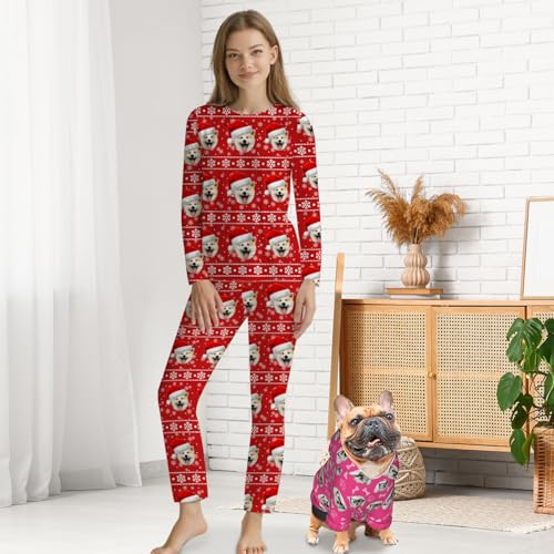Custom Pajamas Set with Photo Face Personalized Pajama Long Sleeve Pjs Gift for Christmas for Men Women Couples4