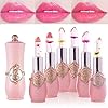 BINGBRUSH 2Pcs Flower Jelly Color Changing Lipstick Magic Lipstick Lip Gloss with Flower inside,Clear Flower PH Jelly Lipstick Prime Lip Color Change Changing Lipstick Lip Blam