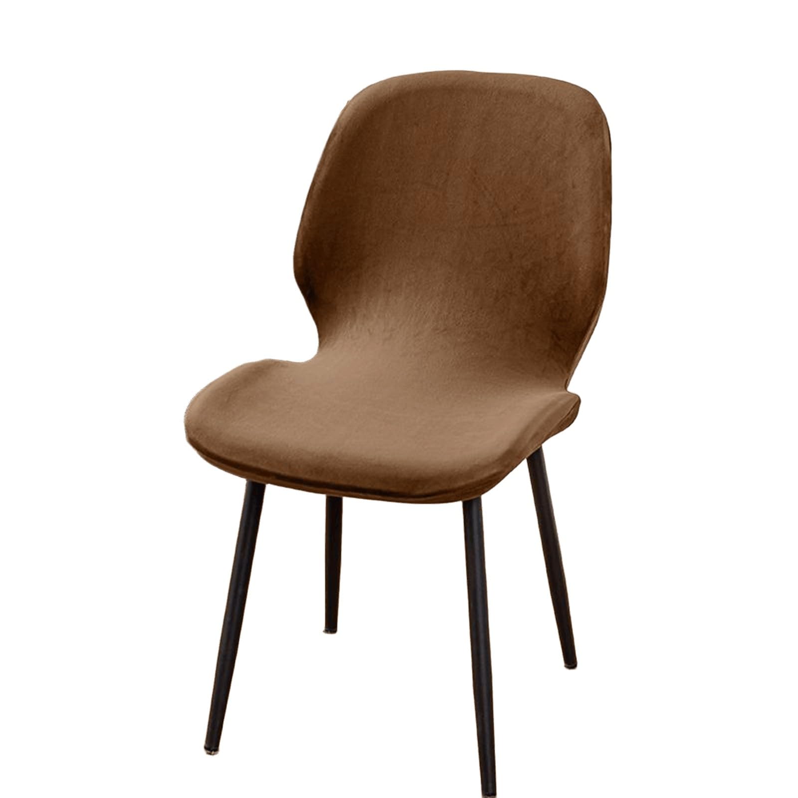 Coprisedie con Schienale Conchiglia Curva Set da 1/2/4/6,Elasticizzati Antiscivolo Resistenti Coprisedie da Sala da Pranzo,per Casa Cucina Ufficio Soggiorno Feste(Coffee,6 Set)