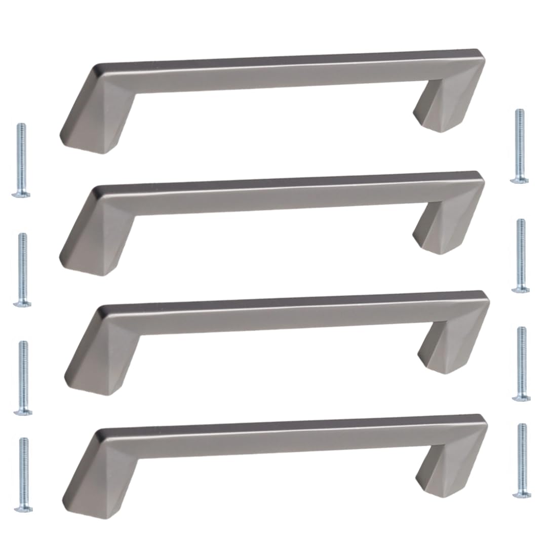 NLQCSXWEP Zinc Alloy Cabinet Bow Handle, Zinc Alloy Cabinet Handles 4 pcs Gray Multiple Sizes Single Hole(6236-128mm)