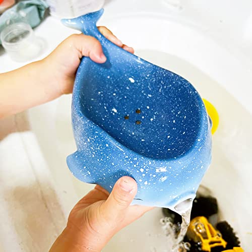 Bigpipi Ceramic Soap Dish With Drain For Child, Cute Whale Shape Bar Soap Holder Tray For Shower And Bathroom Ocean Themed Soap Dish #TOP5