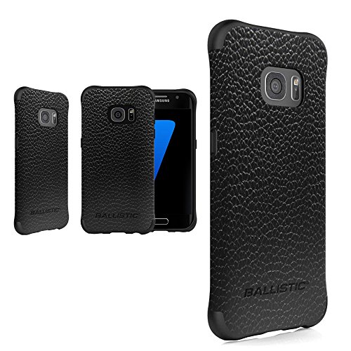 Galaxy S7 Edge Case, Ballistic [Urbanite Elite] Ultra Slim Lightweight 6FT+ High Impact Drop Protection Case for Samsung Galaxy S7 Edge (2016) (Real Leather Black)