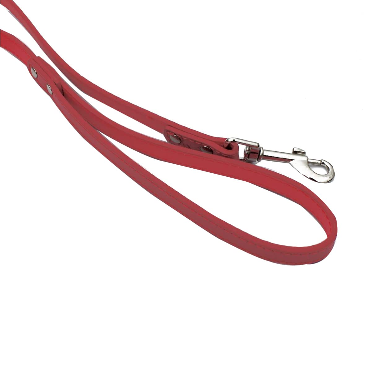 VICASKY Genuine Leather PET Leash 130CM Sturdy PU Dog Lead for Outdoor Use Adjustable Length Red Color