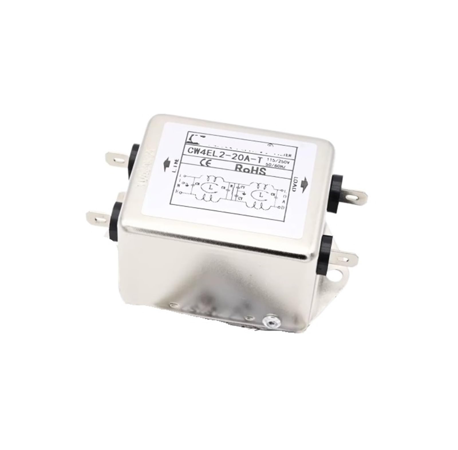 Filtro de potencia monofásico 220V CW4EL2 con perno para suprimir ruidos de red