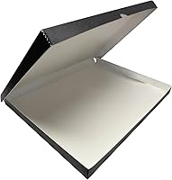 Vista 19 de Lineco Caja de almacenamiento tipo folio, diseño tipo concha con borde de metal. 13.5x19.5x1.75 pulgadas, caja de archivo de cartón, preserva fotos