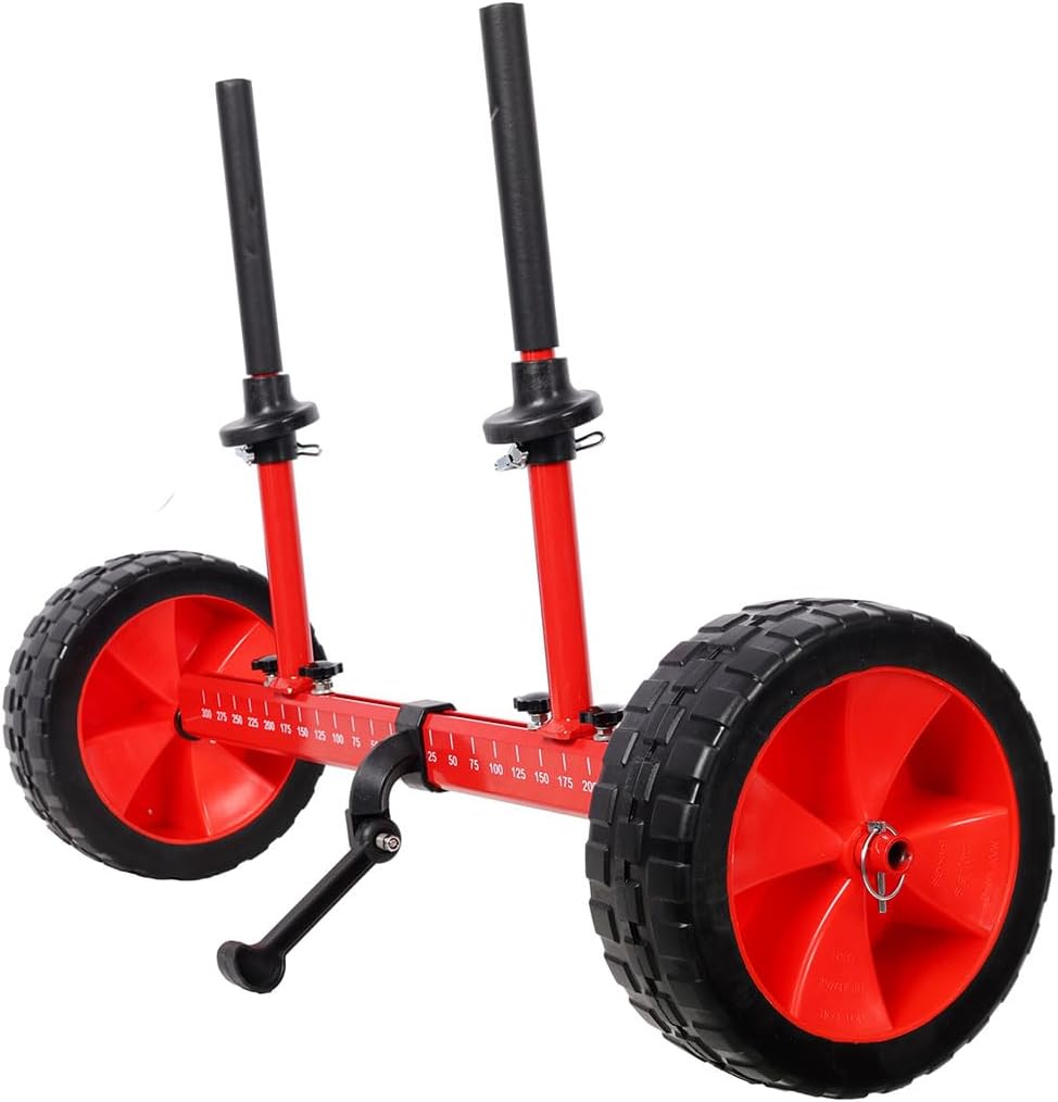 Kayak Cart Dolly, Heavy-Duty Plug-in Kayak Cart Dolly with 10 Inch Airless Wheels and Width Adjustable,Sit On Top Kayak Cart with Kickstand Kayak Trolley for Carrying Kayaks Canoes