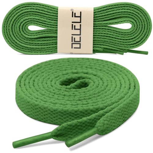 Image of DELELE 2 Pair Super Quality 24 Colors Flat Shoe laces 5 /16 inch Wide Shoelaces for Athletic Running Sneakers Shoes Boot Strings