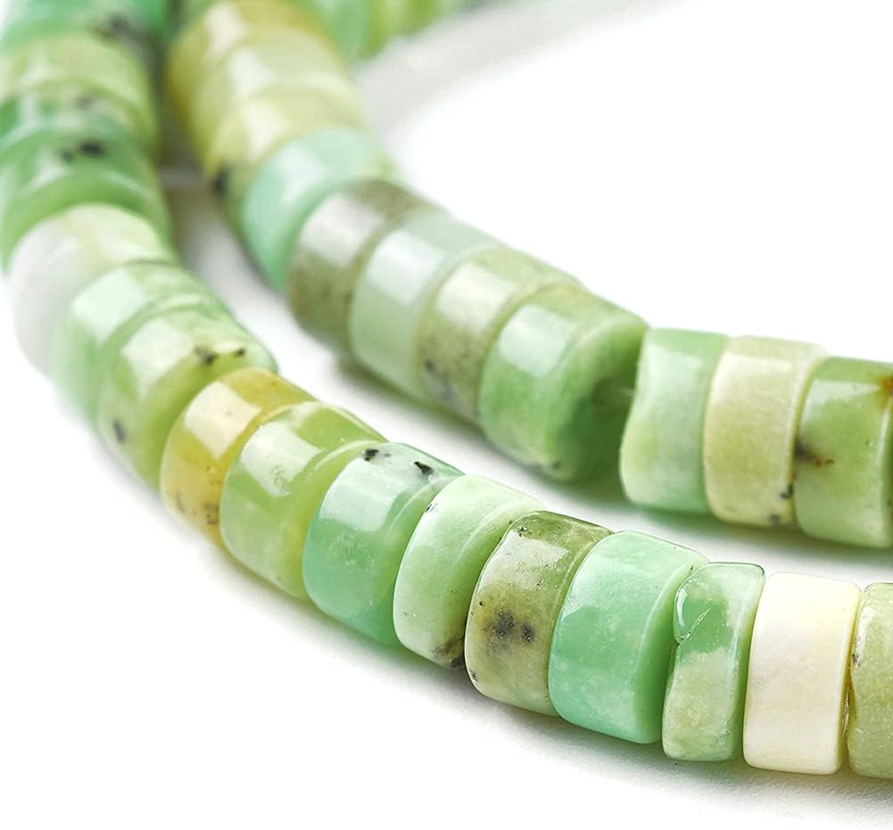 Cheriswelry 2 Strand 6mm Green Natural Australia Jade Stone Beads Rondelle Gemstone Loose Spacer Abacus Beads Charms for DIY Craft Earring Bracelet Necklace Jewelry Making 136pcs/strand