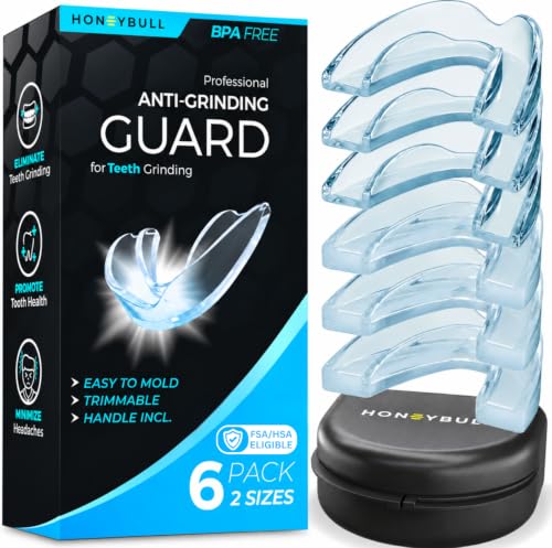 HONEYBULL Anti Grinding Night Guards, Moldable, 6 Pack Thin & Thick | Custom Moldable Fit, BPA-Free...