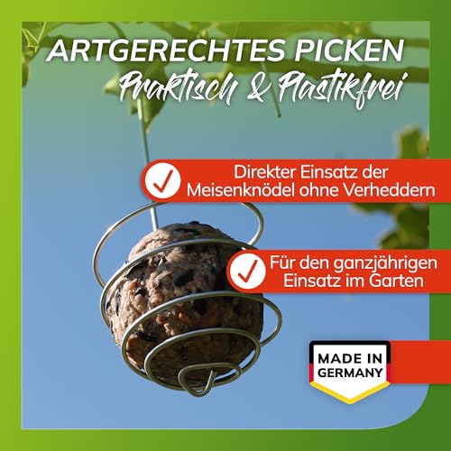 bellissa Vogelfutterspender Meisenknödelhalter Stahl verzinkt 2er Set - Hochwertiger Futterspender spiralförmig zum Aufhängen - Futterstation Vogelfutter für Meisen & andere Vögel