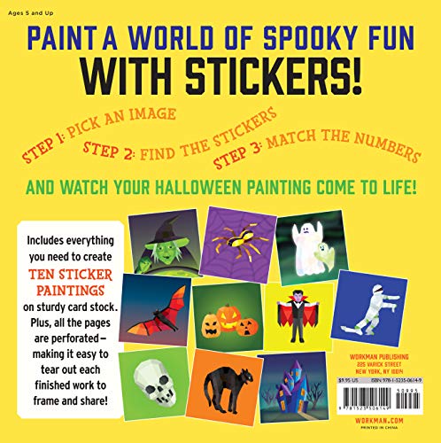Paint By Sticker Kids: Halloween: Create 10 Pictures One Sticker At A Time! Includes Glow-In-The-Dark Stickers #TOP1