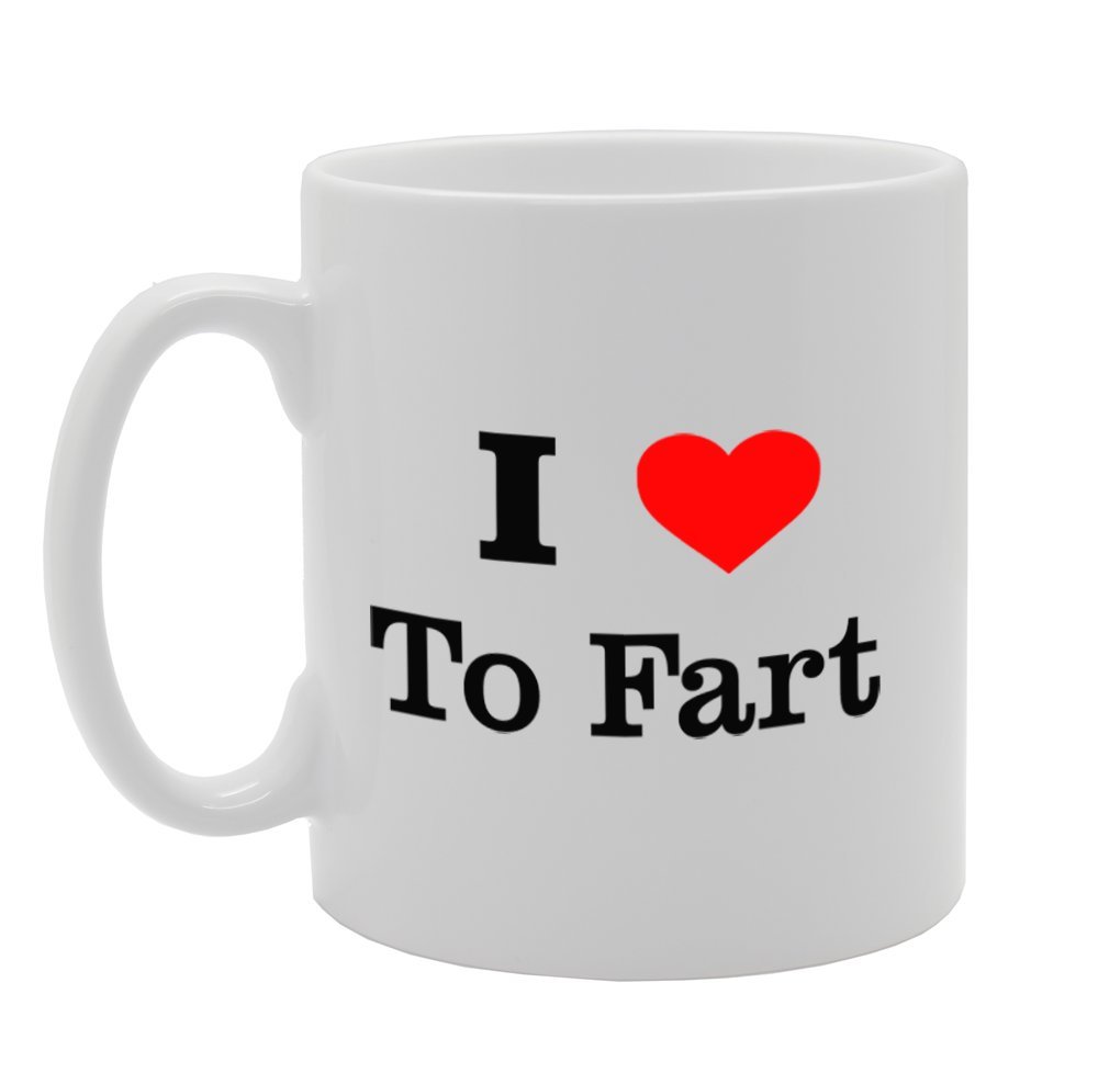 Coralgraph Inc Men's White Mg929 I Love To Fart Novelty Gift Printed Tea Coffee Ceramic Mug