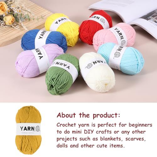 Rebower 6Pcs Gold Acrylic Yarn 790 Yard 4 Ply Soft Crochet Yarns Sport Weight Yarn,[for DIY Crocheting Knitting Craft Blankets Hats]-300g by Rebower - Used condition - Image 4