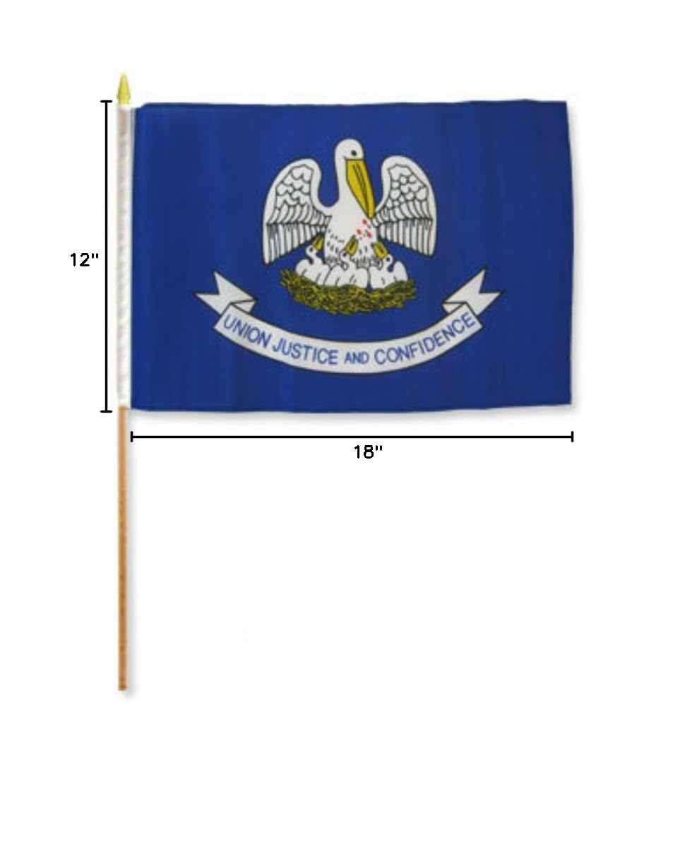 Louisiana 12"x18" Stick Flag (1)