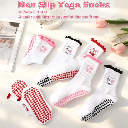 Image of Jspupifip Cute Pilates Socks for Women | Non Slip Yoga Socks with Grips for Barre Workout Athletic Hospital