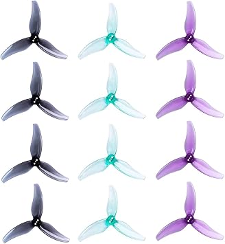 12Pcs Gemfan Hurricane 3630 3.6X3.0X3 3-Blade Propeller 3 Holes PC Props for 1404-2204 Brushless Motor FPV Freestyle 3.5inch Quad Racing Drone