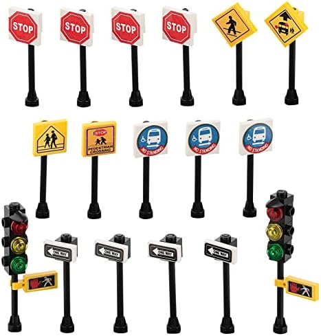 Building Toys City/Town/Village/Street Signs Set 15. Stop. Traffic Lights. Custom