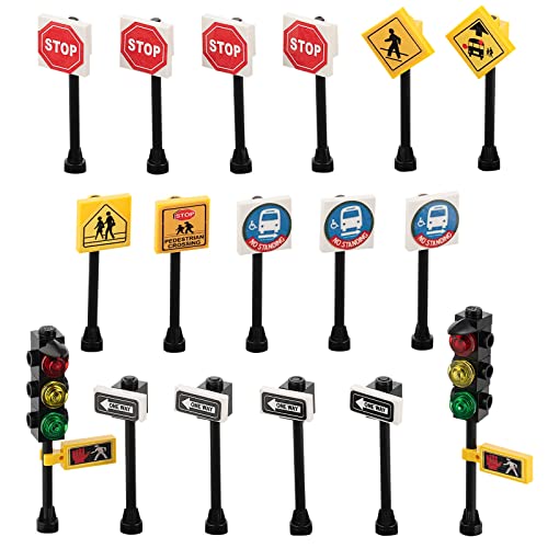 Building Toys City/Town/Village/Street Signs Set 15. Stop. Traffic Lights. Custom #TOP13