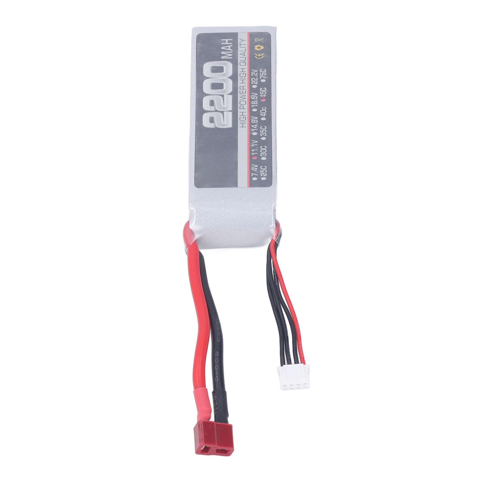 Batteria Al Litio RC, Batteria LiPo Ad Alte Prestazioni da 2200 MAh per Parti di Droni RC (Spina a T)