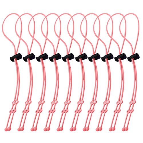 Preisvergleich Produktbild 10pcs Maskenkette Silikon, längenverstellbar Maskenkette Masken Ohrbügel Haken, Maskenband Lanyard Umhängeband, Maskenhalterung, Lanyard, Halterung für Maske, Halsband (Pink)