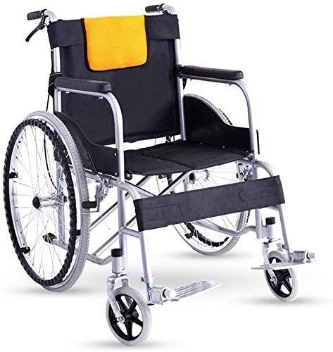 BAJIMI 車椅子折りたたみ軽量車椅子運転医療、車いす高齢者プラム、古いオートバイ、障害者旅行 介護・介助兼用