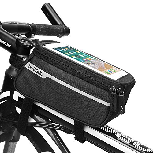Fahrrad Rahmentasche, Schwanz Hinten Beutel Fahrrad Tasche Fahrrad Satteltasche Regendicht MTB Rennrad Zubehör Sattel Post Tasche Fahrrad Crossbar Bag Pouch Holder (Farbe : Schwarz)