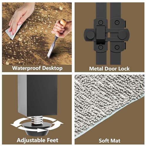 BREEZEHEAT-Dog-Crate-Furniture-with-Cushion-44-Wooden-Dog-Crate-Kennel-with-Double-Doors-Heavy-Duty-Dog-Cage-End-Table-for-SmallMediumLarge-Dog-Indoor-Dog-House-Rustic-Brown BREEZEHEAT Dog Crate Furniture with Cushion 44 Wooden Dog Crate Kennel with Double Doors Heavy Duty Dog Cage End Table for SmallMediumLarge Dog Indoor Dog House Rustic Brown