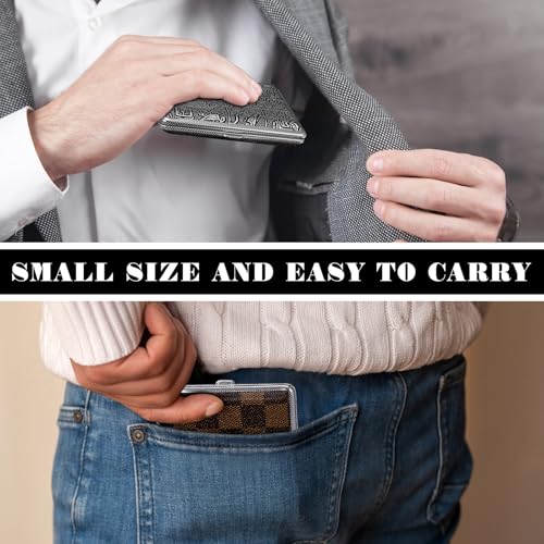 Zeawavsl 3er-Pack Hochwertiges Zigarettenetui, Fasst 20 Zigaretten, Schwarzes PU-Leder-Zigarettenetui, Edelstahl 10 x 10 x 2 cm, Für Hosen- und Hemdtaschen