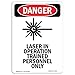 OSHA Danger Sign - Laser in Operation | 10 Pack of Decals | Protect Your Business, Construction Site, Warehouse & Shop Area | ?Made in The USA
