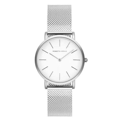 RM1611 Women’s Mesh Watch – Silver Stainless Steel, 3ATM, White