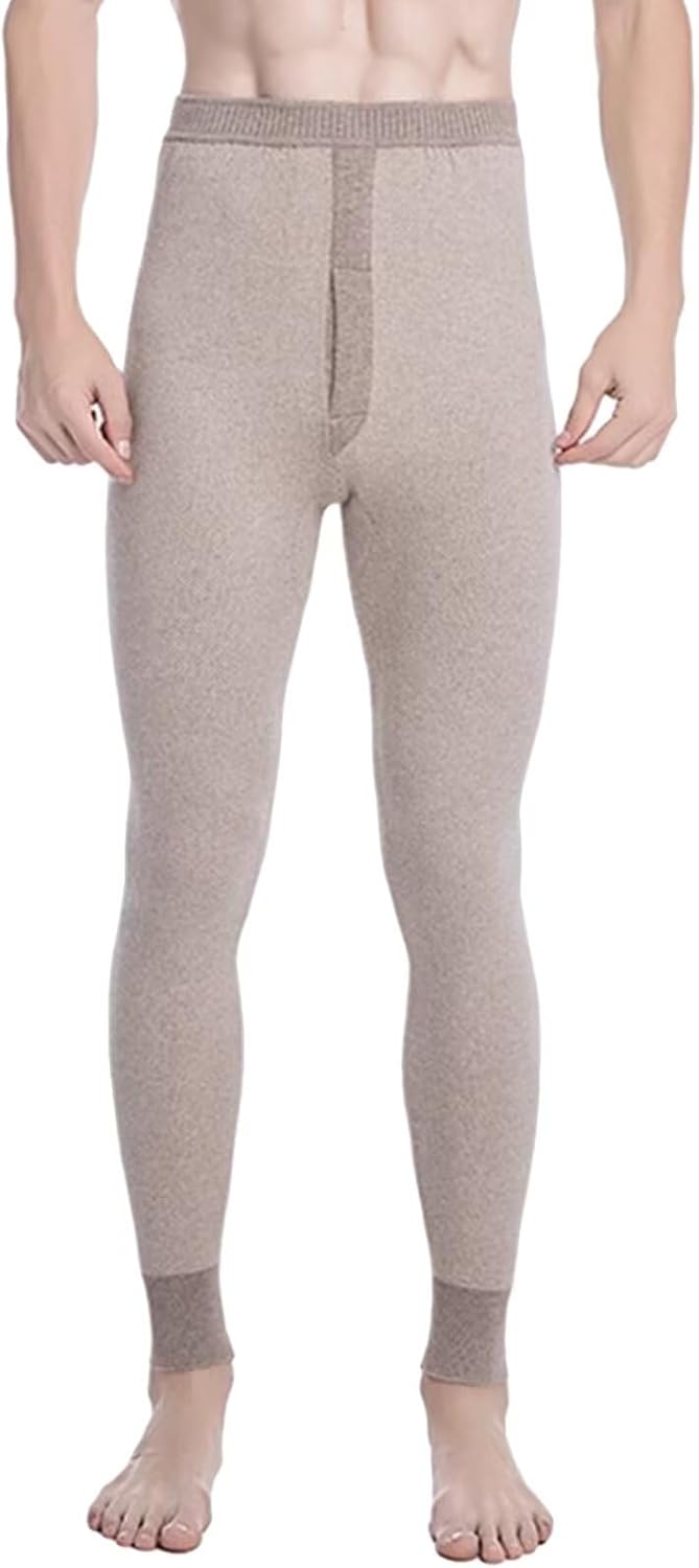 Thermal Underwear Pants Mens,100% Cashmere Long Johns for Men,Warm Leggings Trousers Thermal Bottoms Autumn Winter