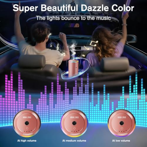 Image of Car Air Freshener for Women, Ocean Scent Pink Smart Car Air Fresheners with 100ml Essential Oil Car Fragrance Accessories, 5 Adjustable Car Aroma Diffuser, RGB Music Syncing Light, Auto On /Off