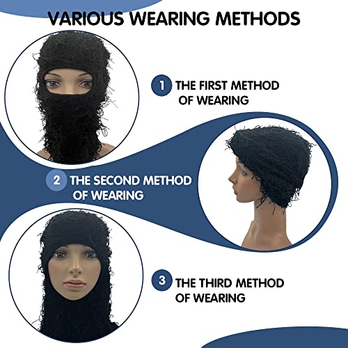 Xurigox 2 Pcs Distressed Balaclava Ski Mask Knitted Full Face Windproof Winter Premium Cool Ski Mask For Men And Women One Size Yeat Shiesty Distress Mask #TOP3