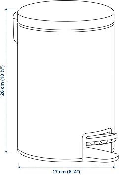 IKEA 2'li Banyo Seti, Çöp Kutusu 3 lt ve Tuvalet Fırçası 38 cm, Siyah