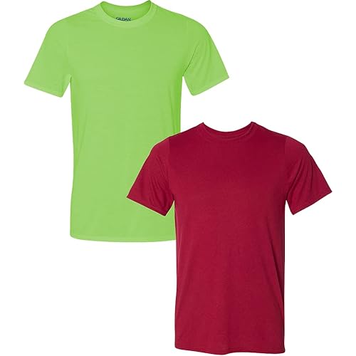 Gildan Men's Moisture Wicking Polyester Performance T-Shirt, 2-Pack