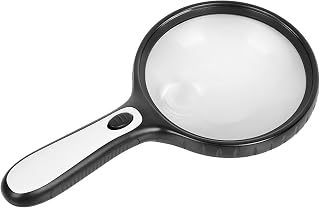 Lupe mit Licht, 145mm 30x Lupe Für Schmuck, Briefmarkensammeln, Maschinen, Lesen, Leselupe mit Licht für Senioren Groß mit rutschfestem Design