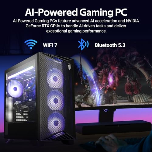 Image of msi Aegis ZS2 Gaming Desktop, AMD Ryzen 9 9900X, NVIDIA GeForce RTX 5080 16GB GDDR7, 64GB DDR5, 3TB Storage (2TB SSD&1TB Docking Station), Liquid Cooling, Wi-Fi 7, Keyboard & Mouse, Win 11 Pro, Black