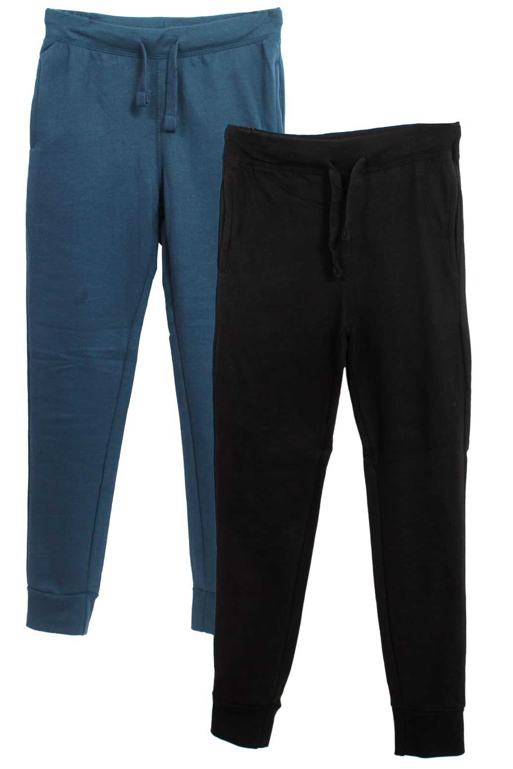 BROOKLYN VERTICAL 2-Pack Boys Fleece Cotton Joggers Pant|Soft Comfortable Cotton,Drawstring Pull,Pockets| Small-XL