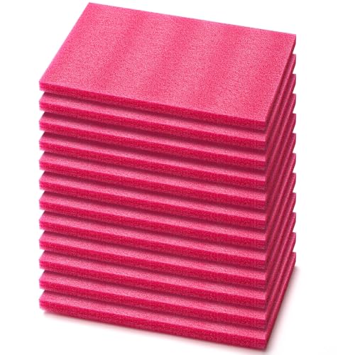 Pangda 12 Pcs 14.75" X 9.5" X 0.75" Pink Polyethylene Foam Sheet Antistatic