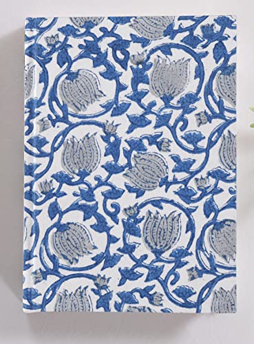 Image of Ravaiyaa - Attitude is everything Hand Block Printed Fabric Journal Handbound Notebook Gifts for Writers Recycled Paper Notebook Diary