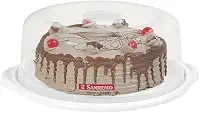 Sanremo - Porta Bolo Plástico Redondo de 35,5cm, Linha Casar