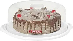 Sanremo - Porta Bolo Plástico Redondo de 35,5cm, Linha Casar