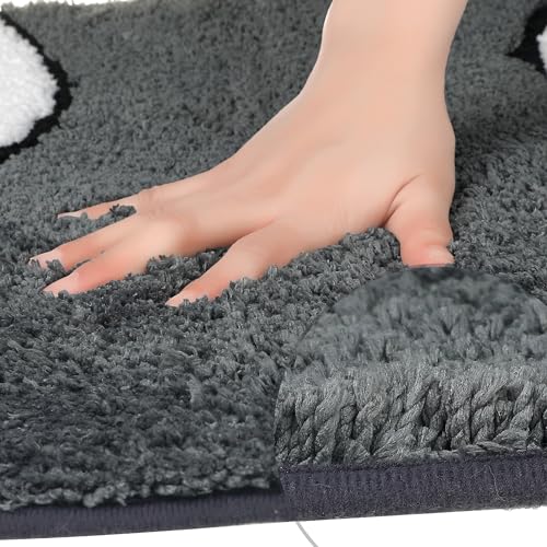 Tapis de salle de bain antidérapant séchage rapide gris 50,8 x 81,3 cm doux - 5